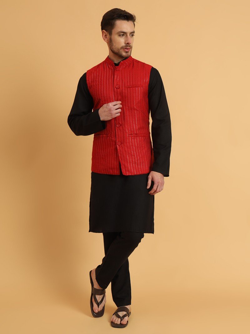 Nawab Collection Nehru Jacket - Mustard, S